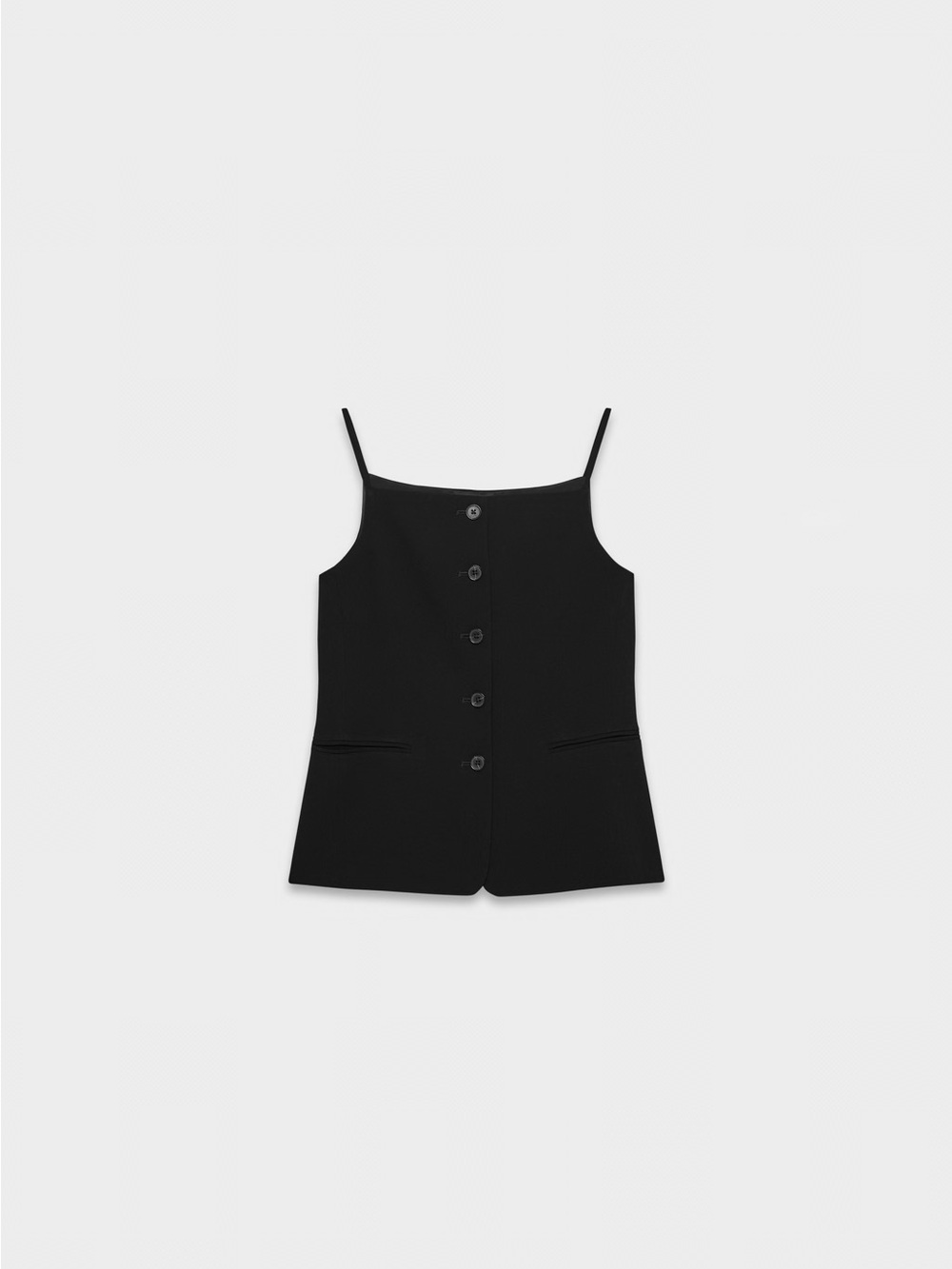 Zara Black Button-Front Camisole Top